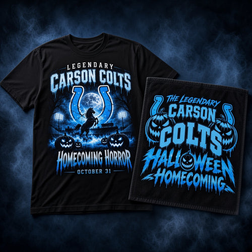 Carson Colts Halloween Homecoming shirt and towel combo